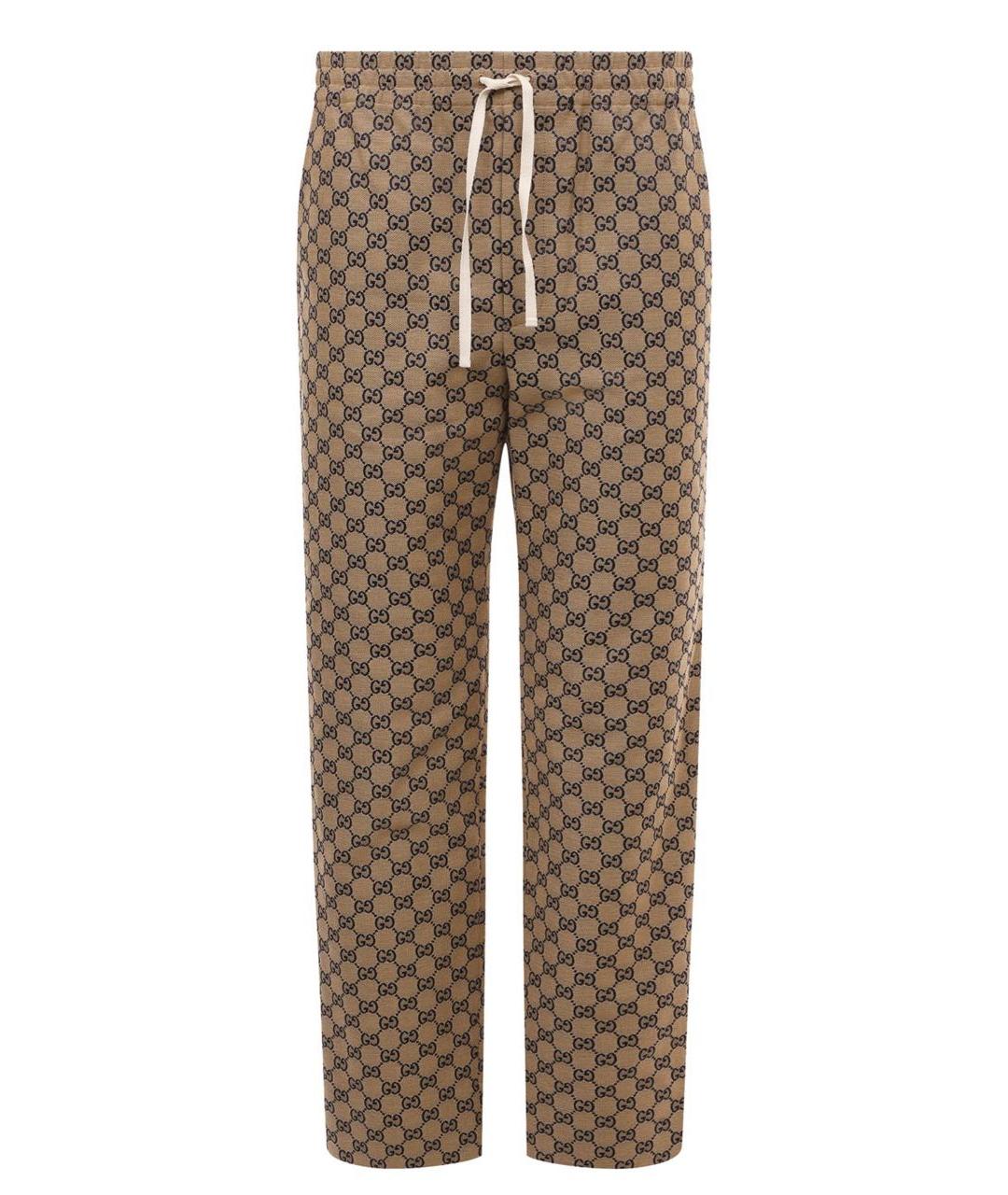 GUCCI Бежевые хлопковые классические брюки, фото 9