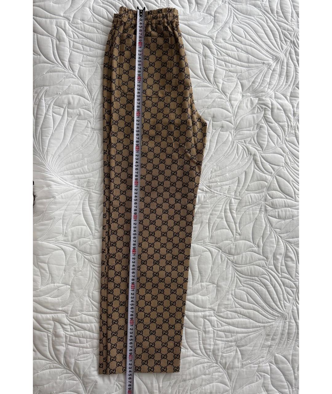 GUCCI Бежевые хлопковые классические брюки, фото 6