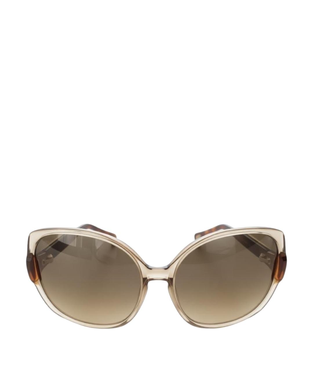 TOD'S Бежевые пластиковые солнцезащитные очки, фото 1