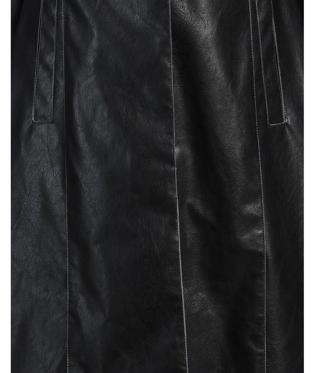 DIESEL Черный полиуретановый тренч/плащ, фото 4