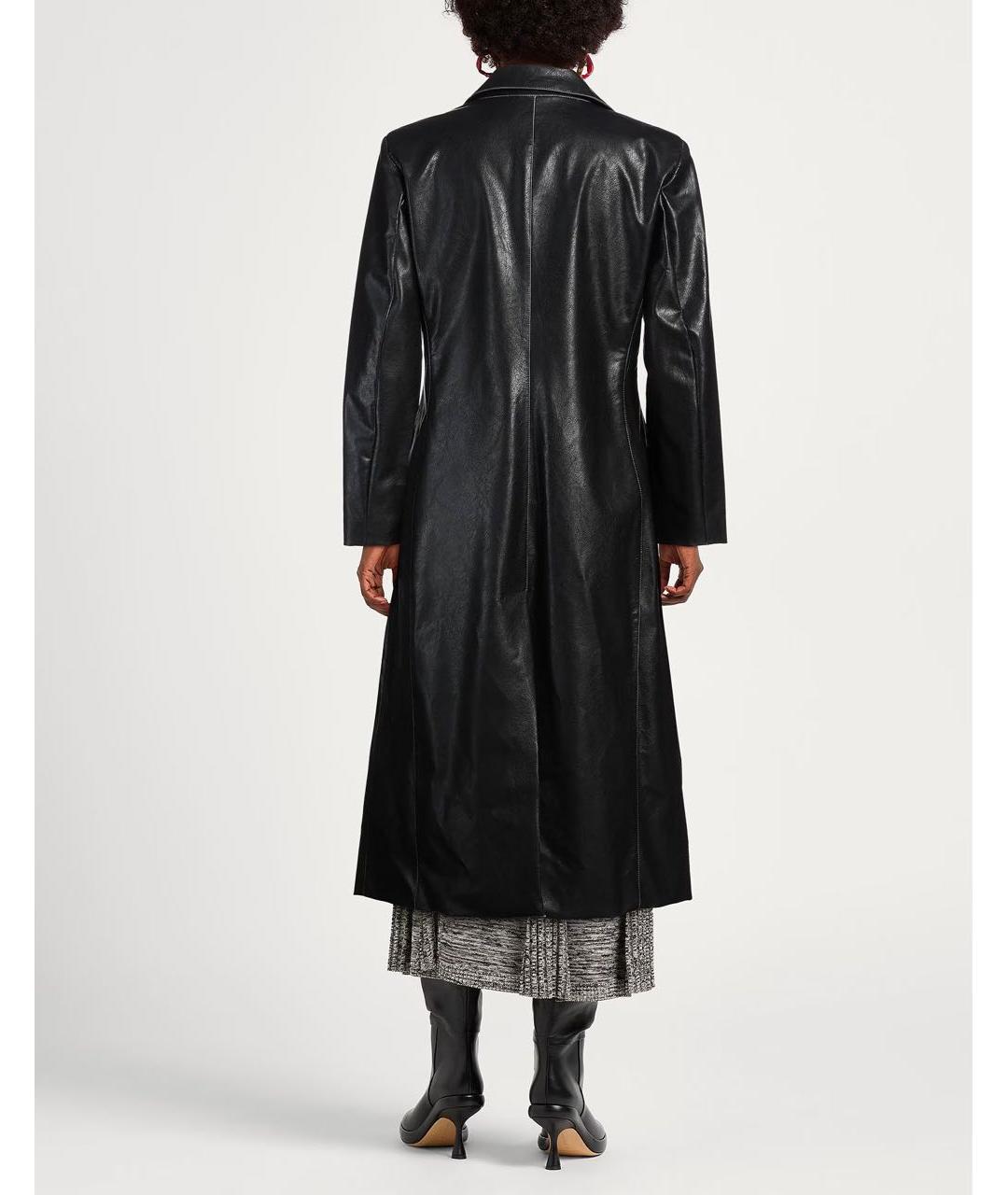 DIESEL Черный полиуретановый тренч/плащ, фото 2