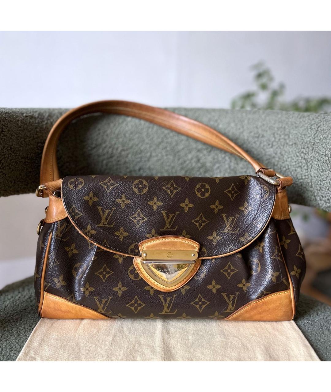 LOUIS VUITTON Коричневая кожаная сумка через плечо, фото 2