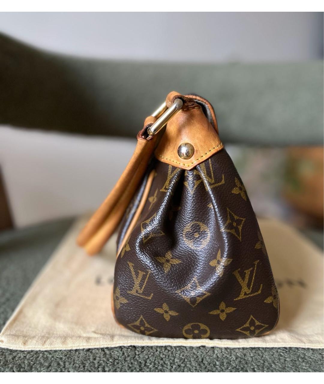 LOUIS VUITTON Коричневая кожаная сумка через плечо, фото 6