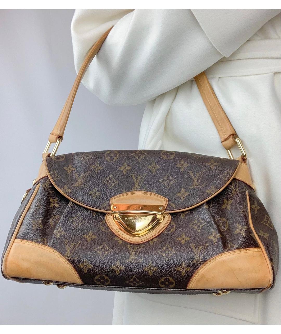 LOUIS VUITTON Коричневая кожаная сумка через плечо, фото 7