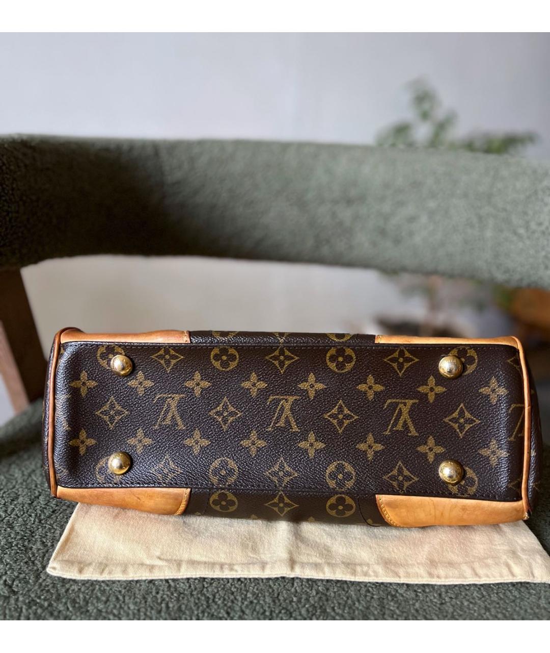LOUIS VUITTON Коричневая кожаная сумка через плечо, фото 4