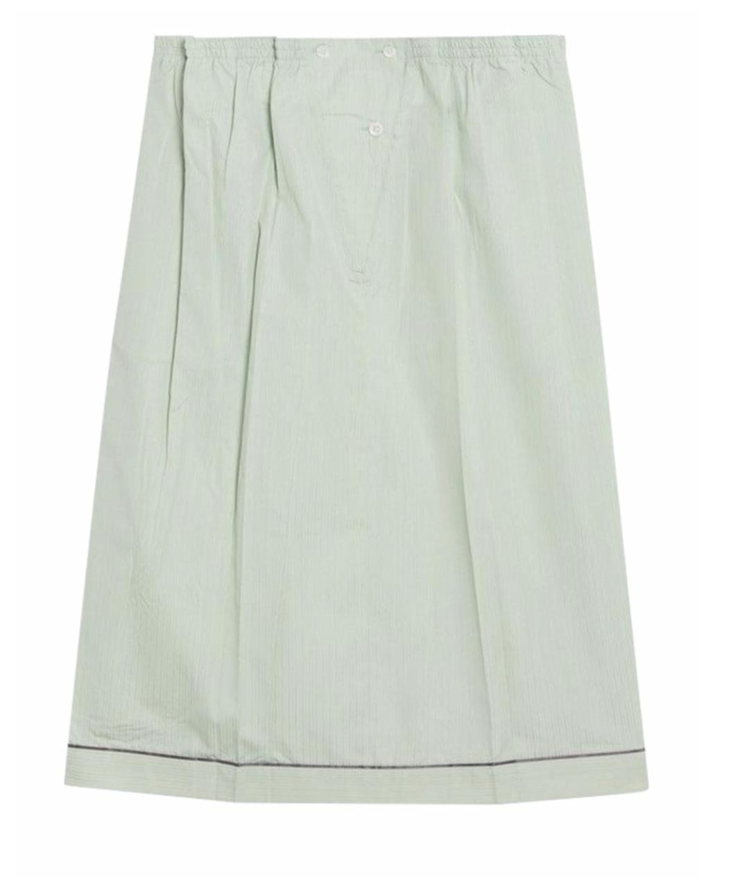 PRADA Зеленая хлопковая юбка миди, фото 1