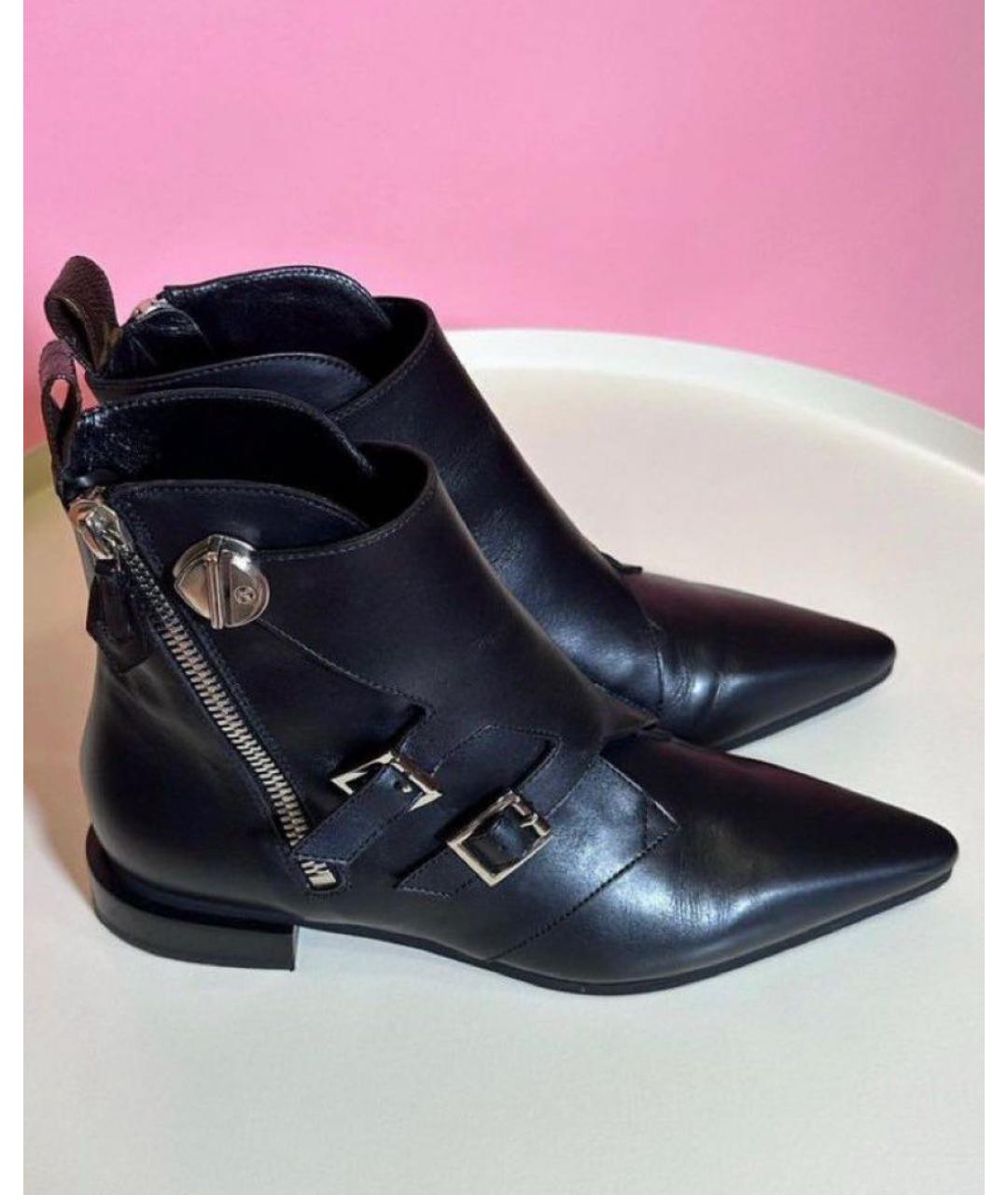 LOUIS VUITTON Черные кожаные ботинки, фото 2