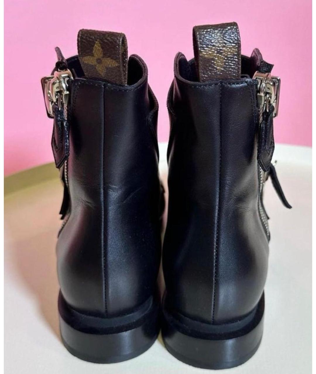LOUIS VUITTON Черные кожаные ботинки, фото 3