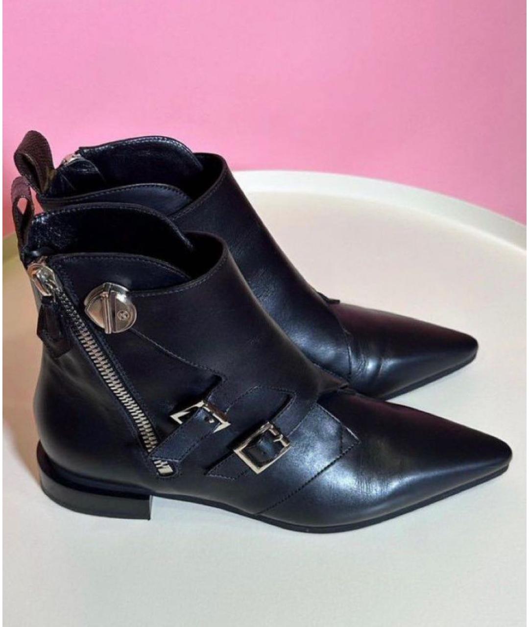 LOUIS VUITTON Черные кожаные ботинки, фото 7