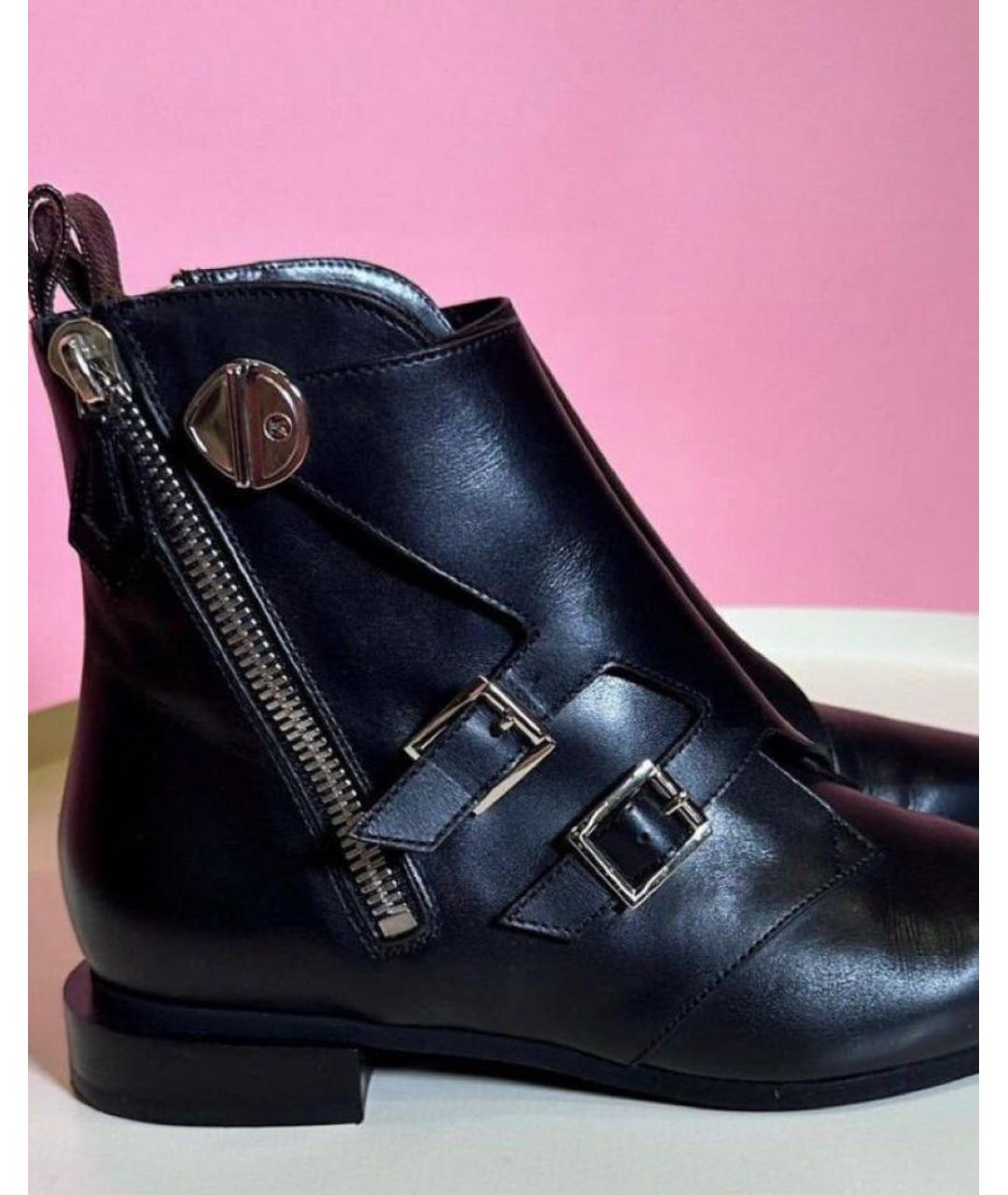 LOUIS VUITTON Черные кожаные ботинки, фото 6