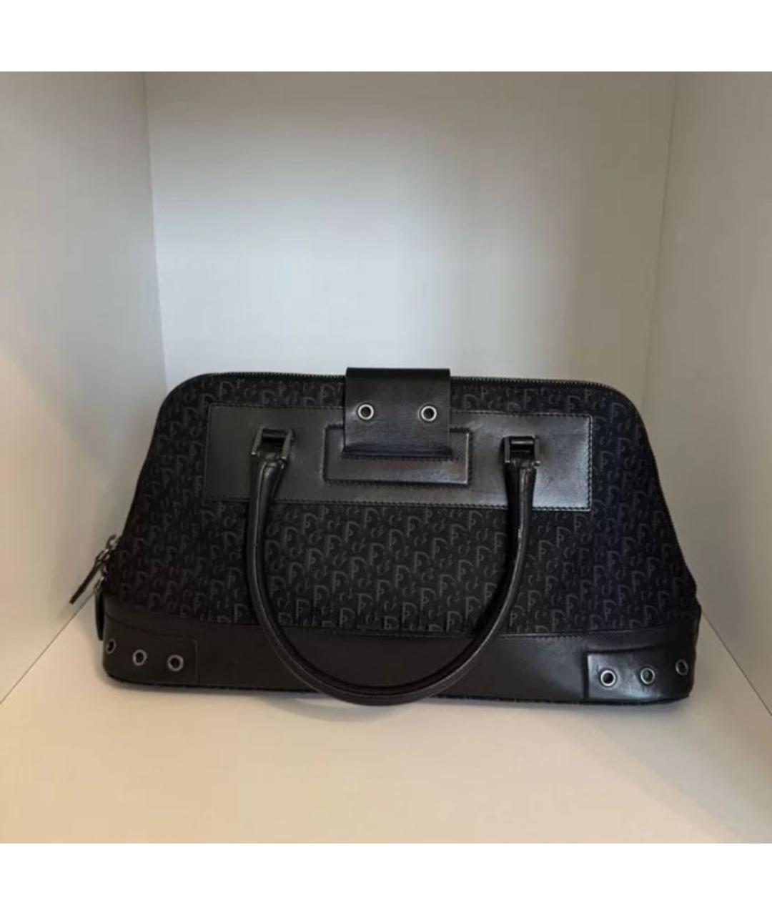 CHRISTIAN DIOR Черная кожаная сумка с короткими ручками, фото 2