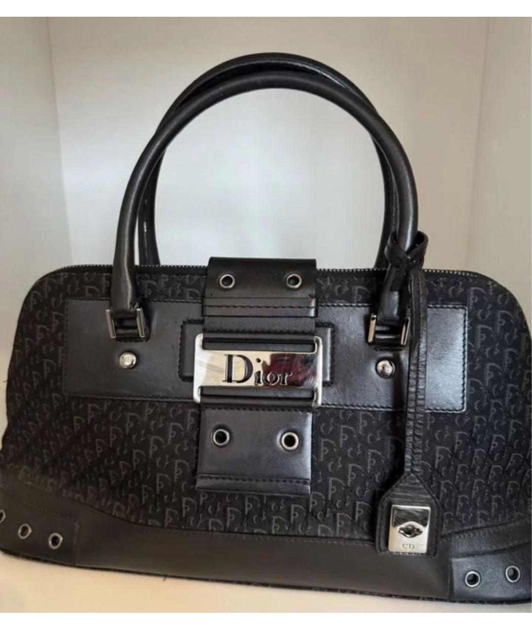 CHRISTIAN DIOR Черная кожаная сумка с короткими ручками, фото 4