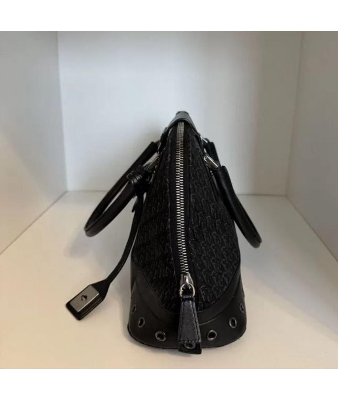 CHRISTIAN DIOR Черная кожаная сумка с короткими ручками, фото 3