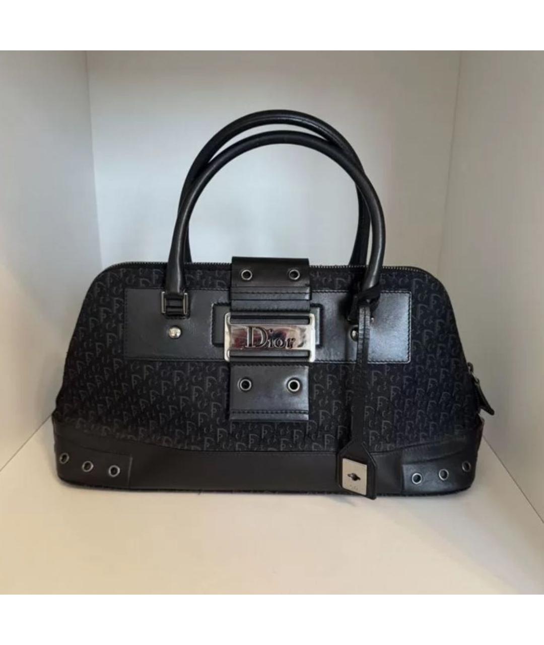 CHRISTIAN DIOR Черная кожаная сумка с короткими ручками, фото 7