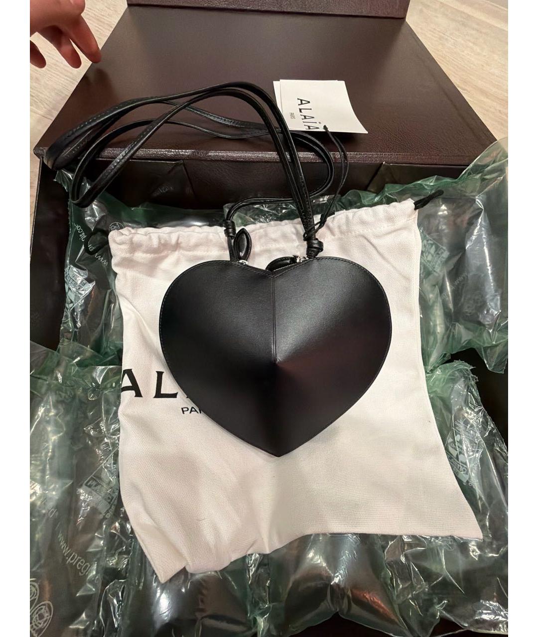 ALAIA Черная кожаная сумка через плечо, фото 3