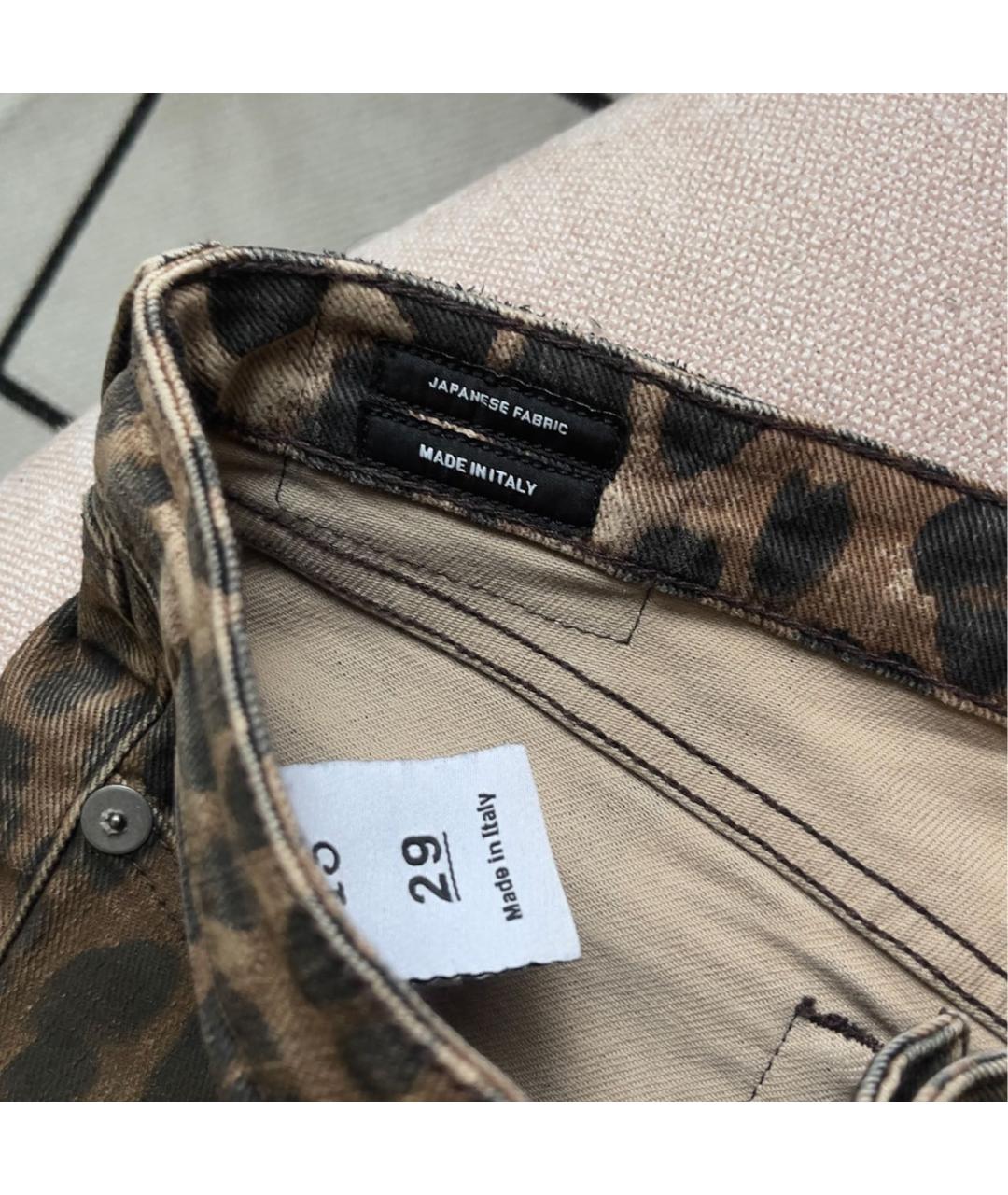 R13 Коричневые хлопковые джинсы слим, фото 3