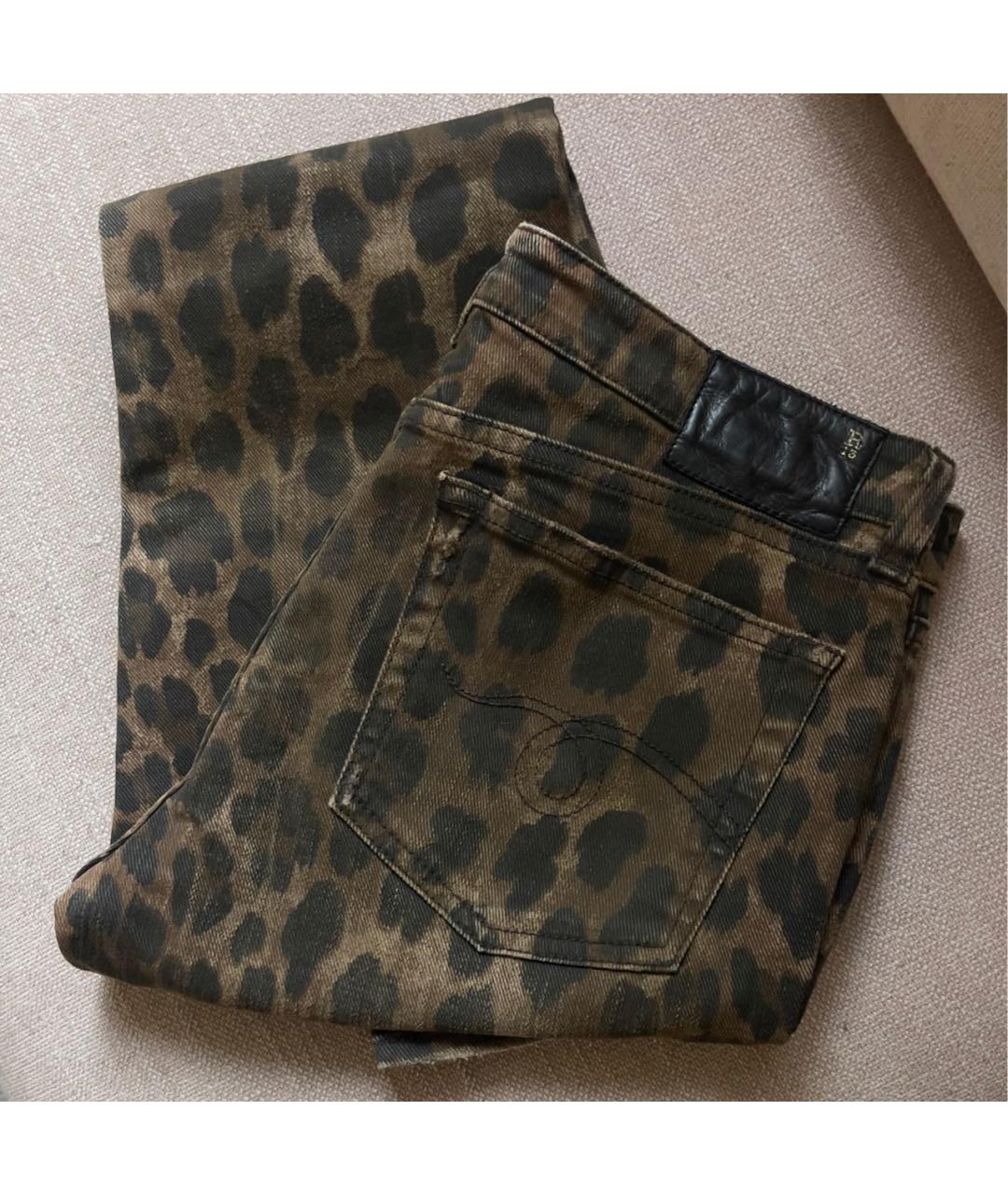 R13 Коричневые хлопковые джинсы слим, фото 6