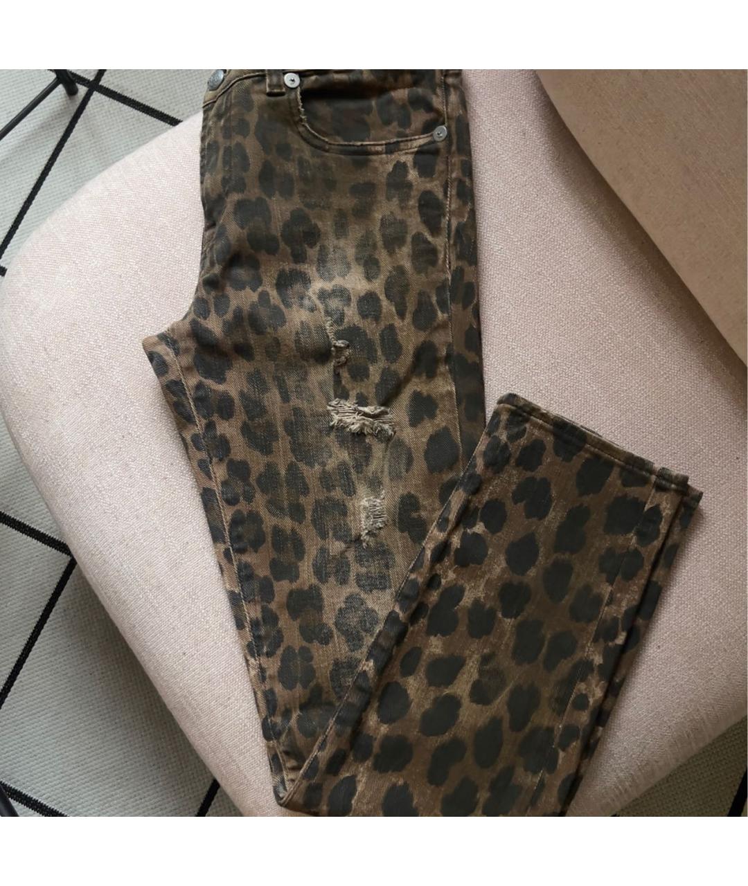 R13 Коричневые хлопковые джинсы слим, фото 4