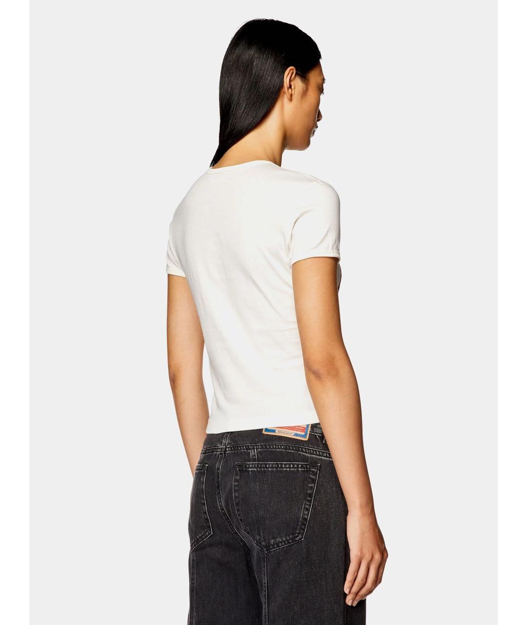 DIESEL Бежевая хлопковая футболка, фото 3