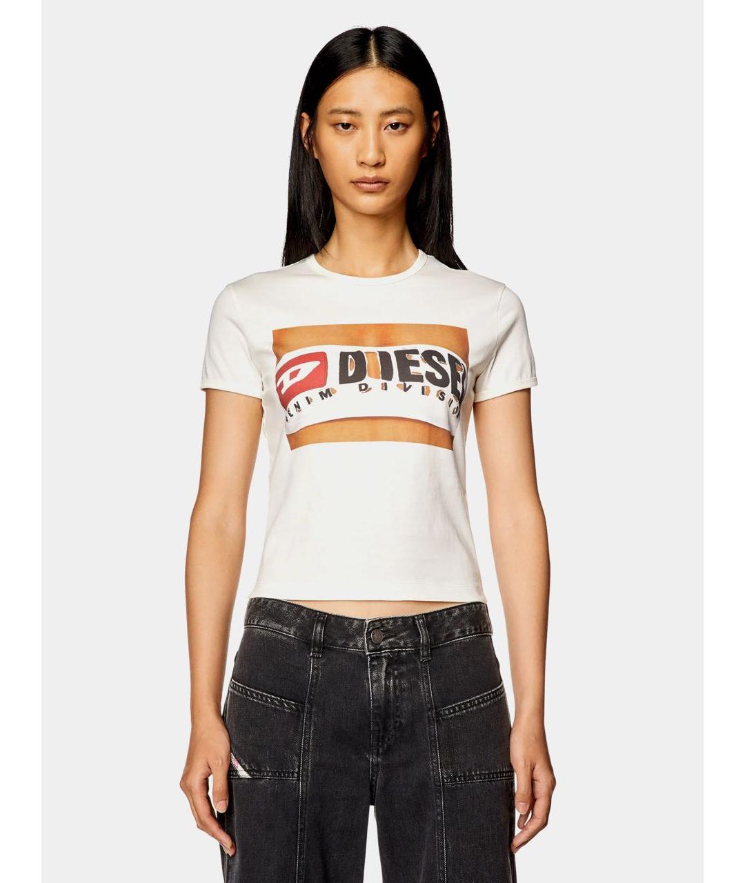 DIESEL Бежевая хлопковая футболка, фото 2