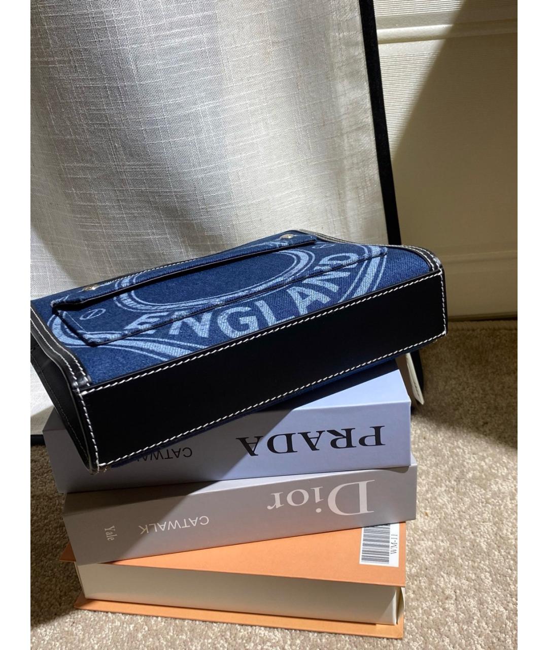 BURBERRY Голубая деним сумка через плечо, фото 5