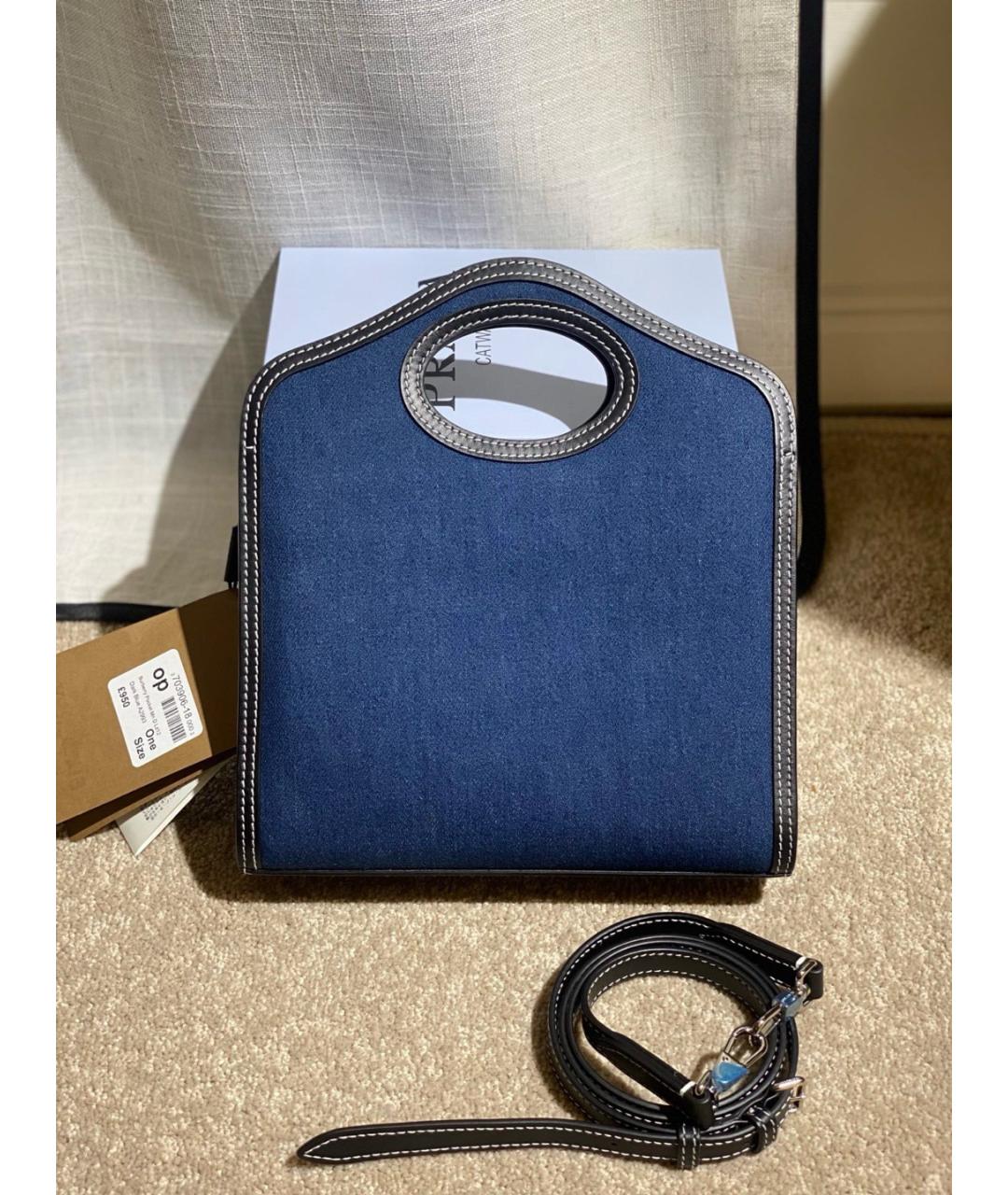 BURBERRY Голубая деним сумка через плечо, фото 2