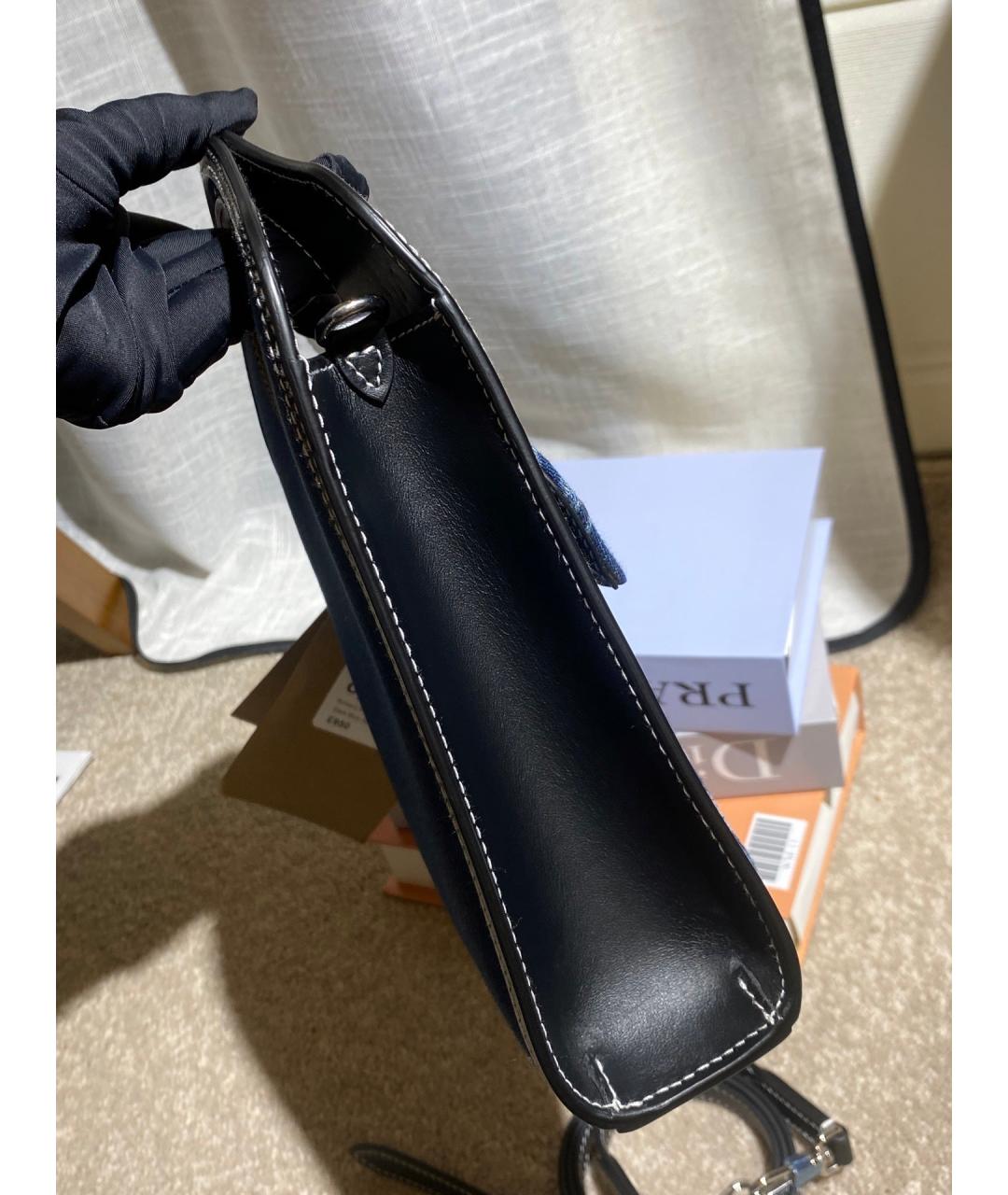 BURBERRY Голубая деним сумка через плечо, фото 3