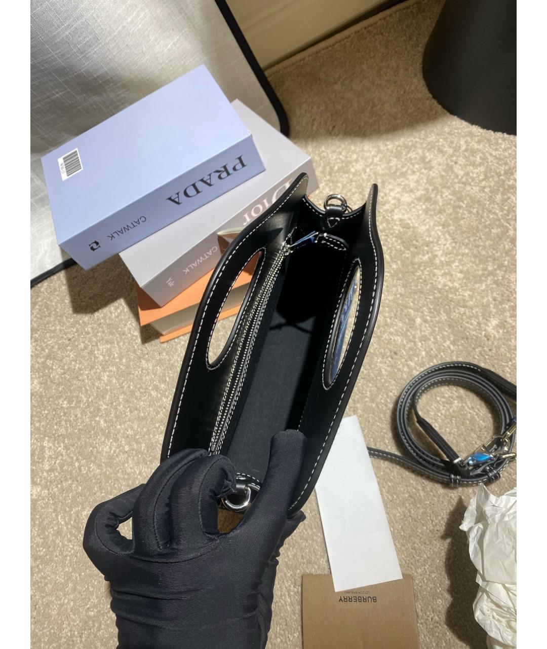 BURBERRY Голубая деним сумка через плечо, фото 7