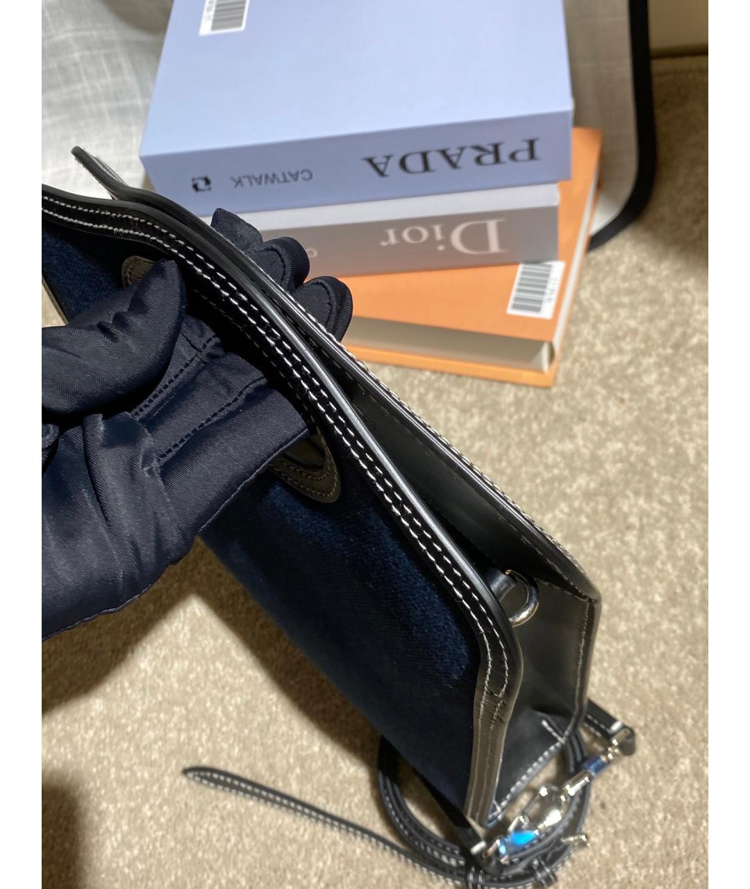 BURBERRY Голубая деним сумка через плечо, фото 6