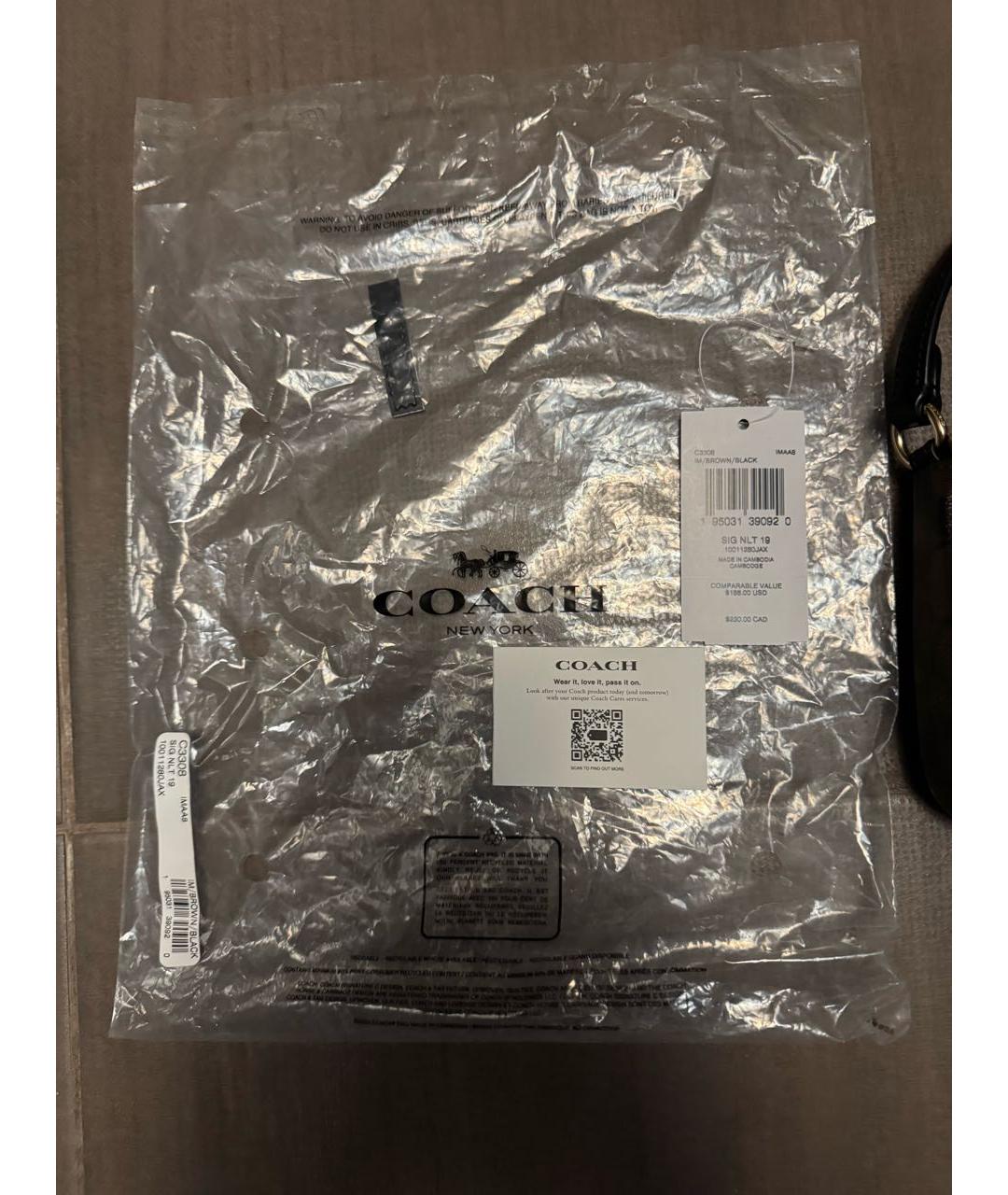 COACH Коричневая сумка с короткими ручками, фото 7