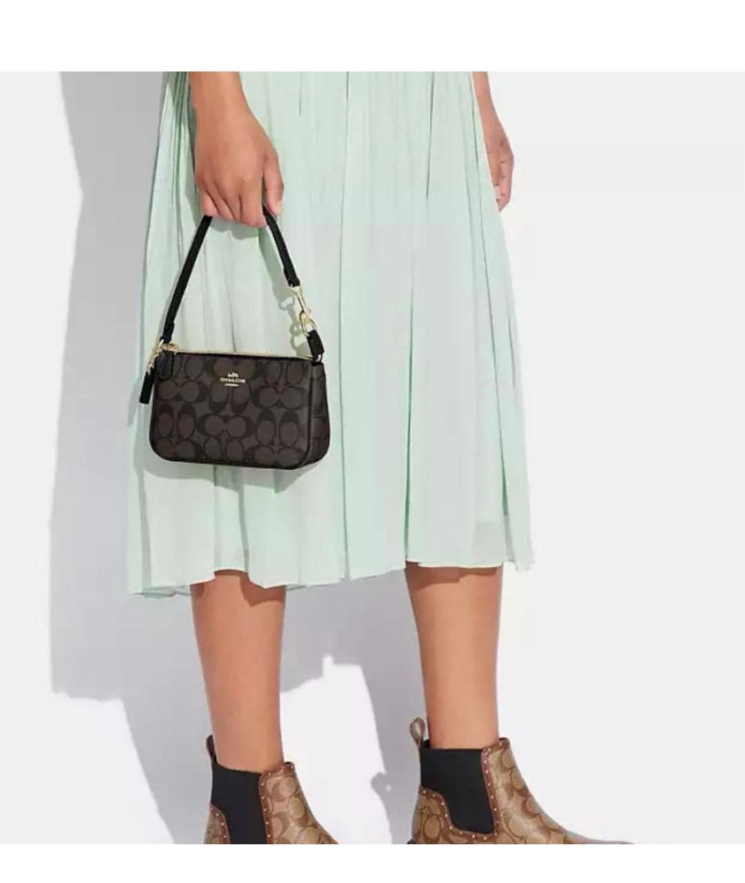 COACH Коричневая сумка с короткими ручками, фото 6