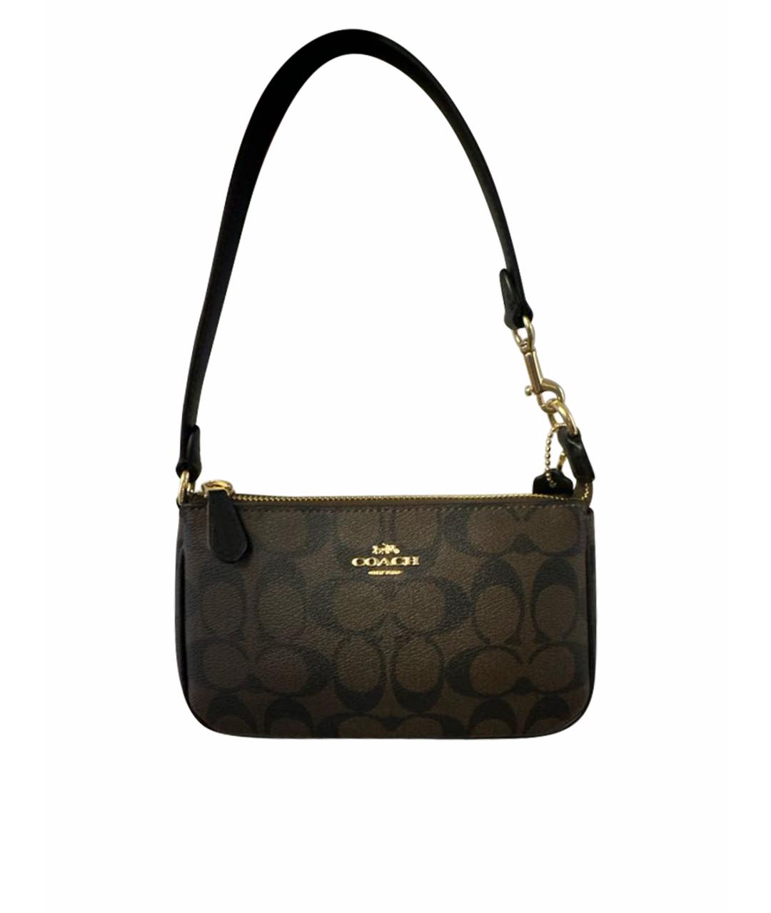 COACH Коричневая сумка с короткими ручками, фото 1