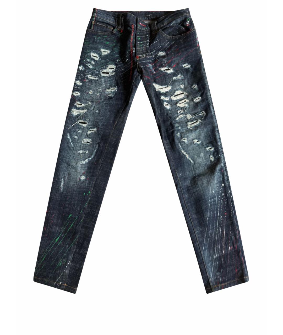 PHILIPP PLEIN Синие хлопковые джинсы скинни, фото 1