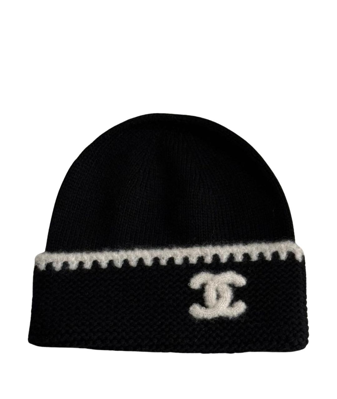 CHANEL Черная кашемировая шапка, фото 1