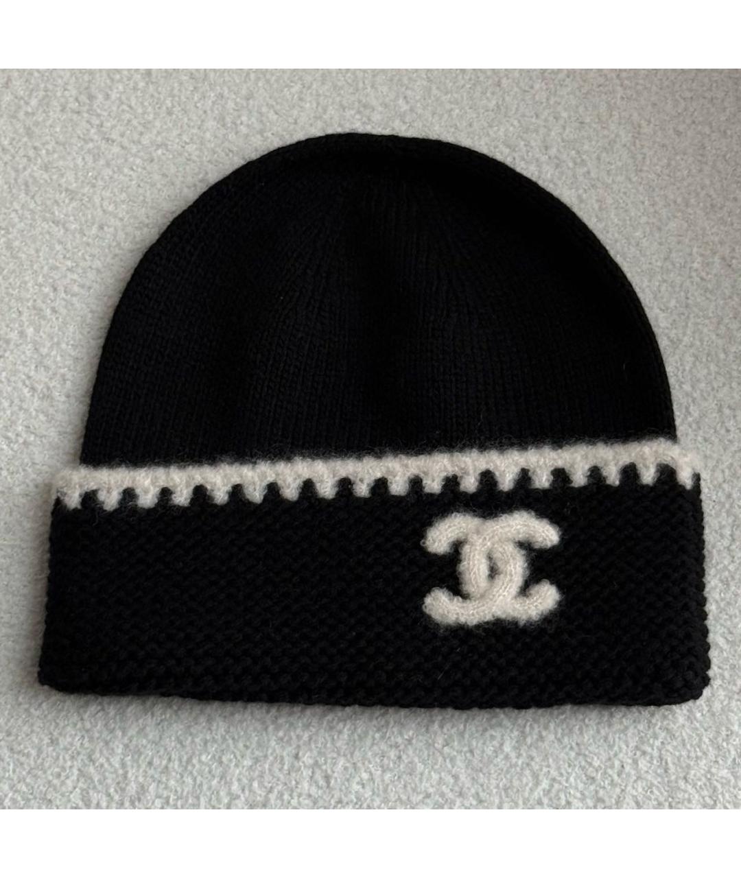 CHANEL Черная кашемировая шапка, фото 6