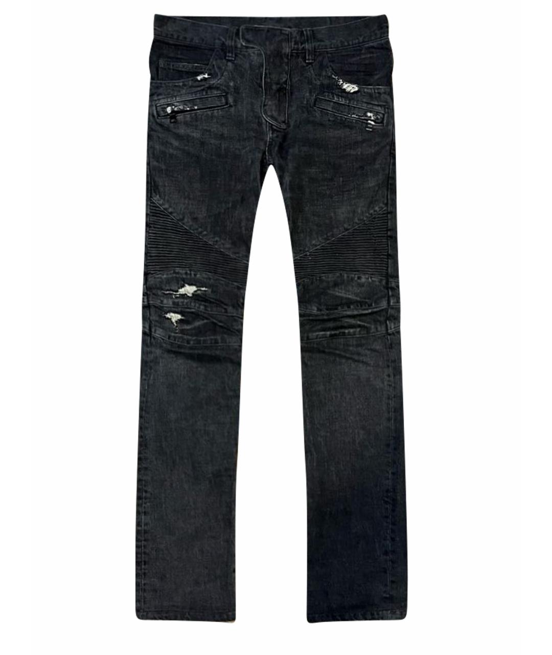 BALMAIN Серые хлопковые джинсы скинни, фото 1