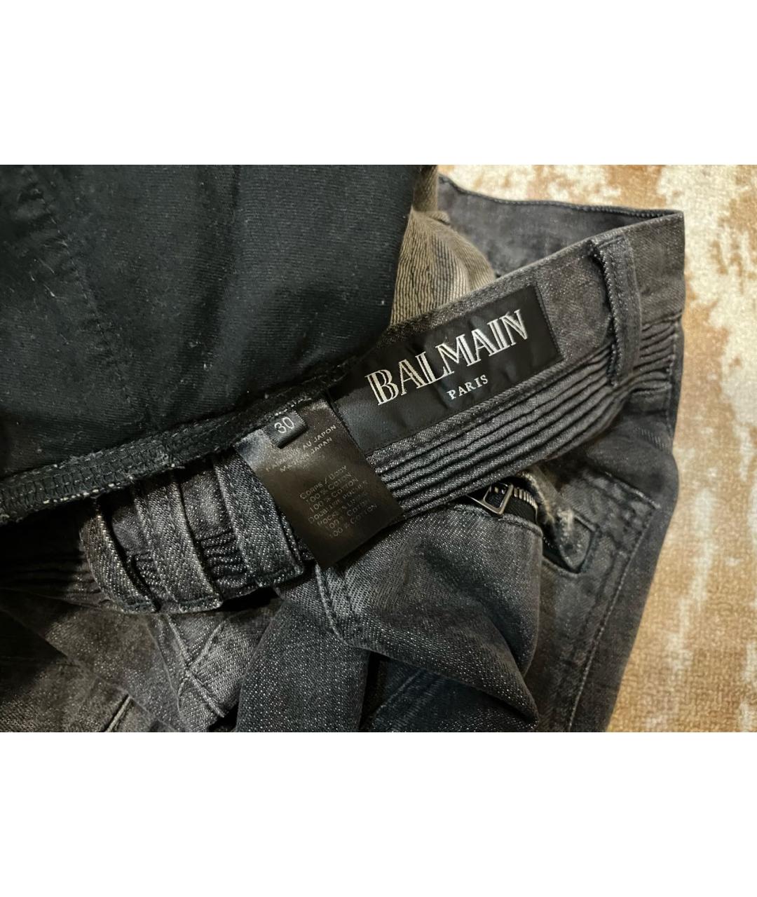 BALMAIN Серые хлопковые джинсы скинни, фото 7