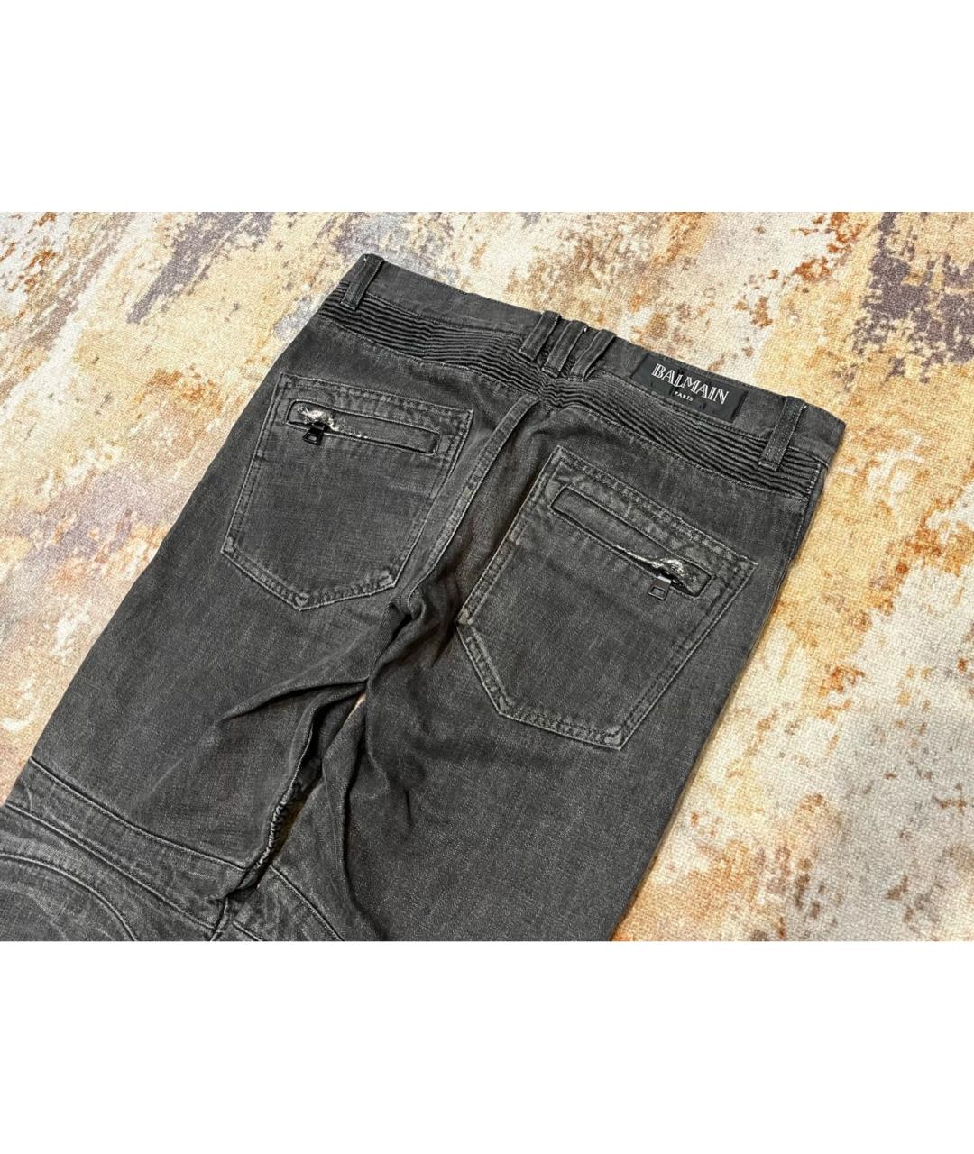 BALMAIN Серые хлопковые джинсы скинни, фото 3