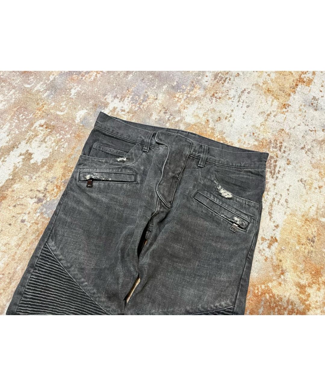 BALMAIN Серые хлопковые джинсы скинни, фото 4