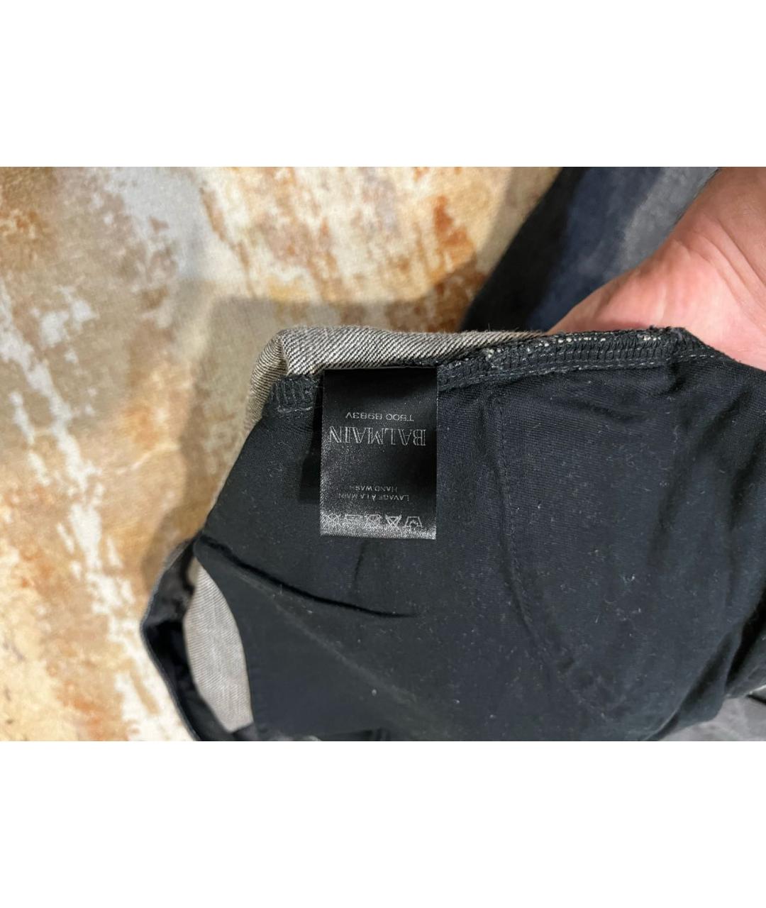 BALMAIN Серые хлопковые джинсы скинни, фото 8