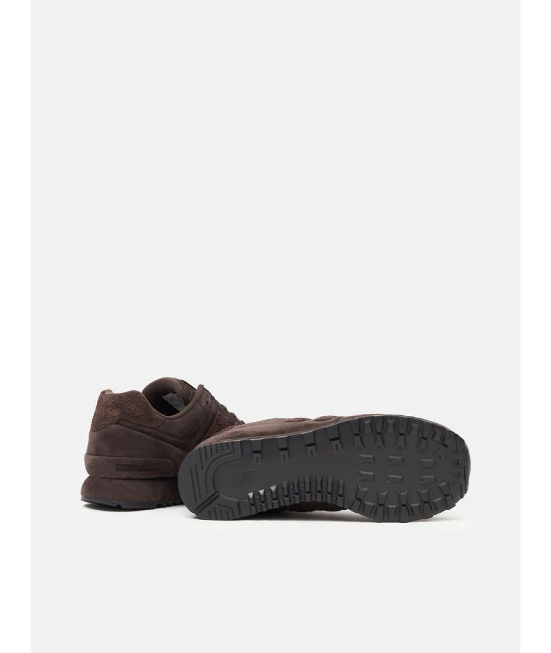 STONE ISLAND Коричневые замшевые низкие кроссовки / кеды, фото 6