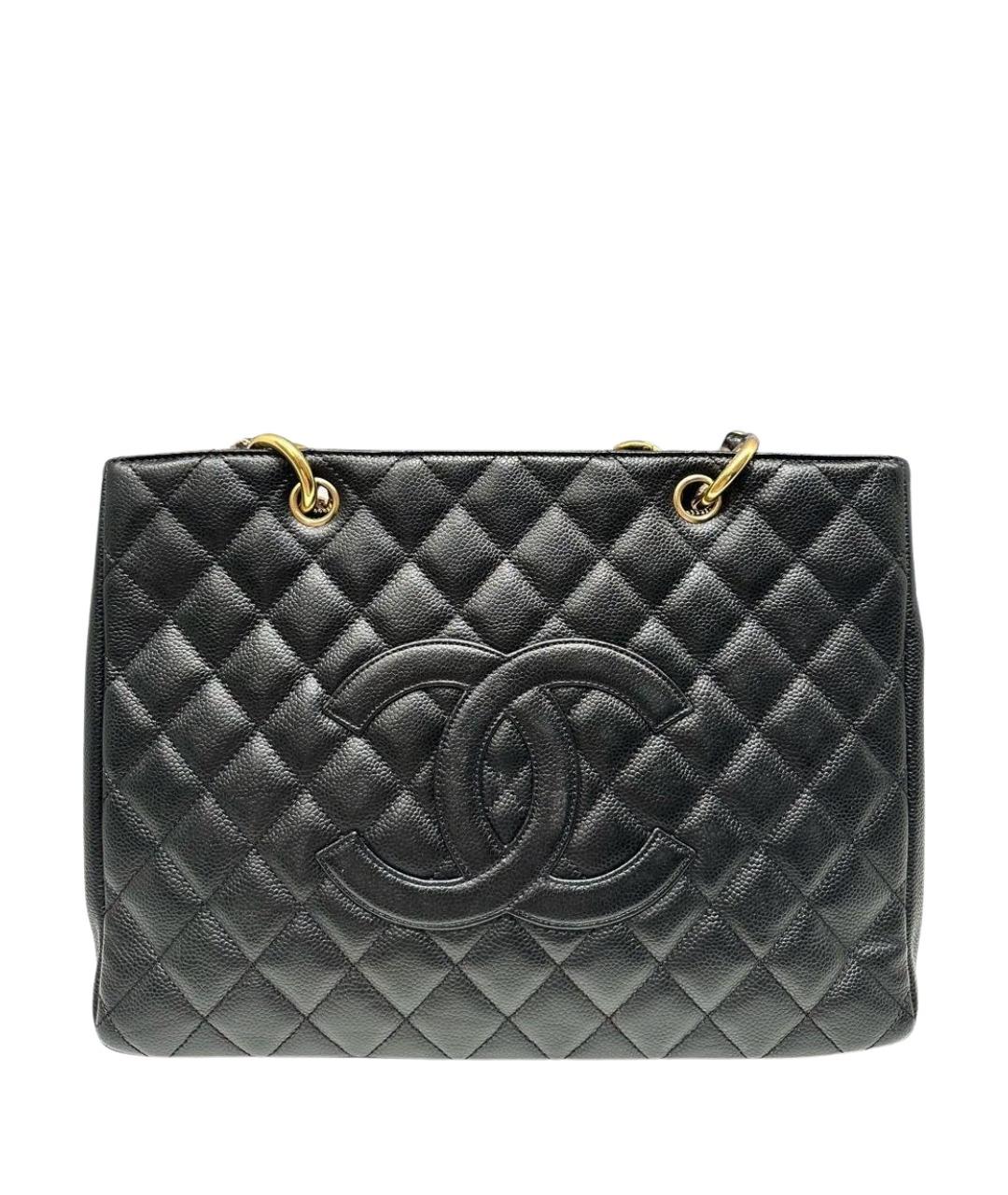 CHANEL Черная кожаная сумка тоут, фото 1