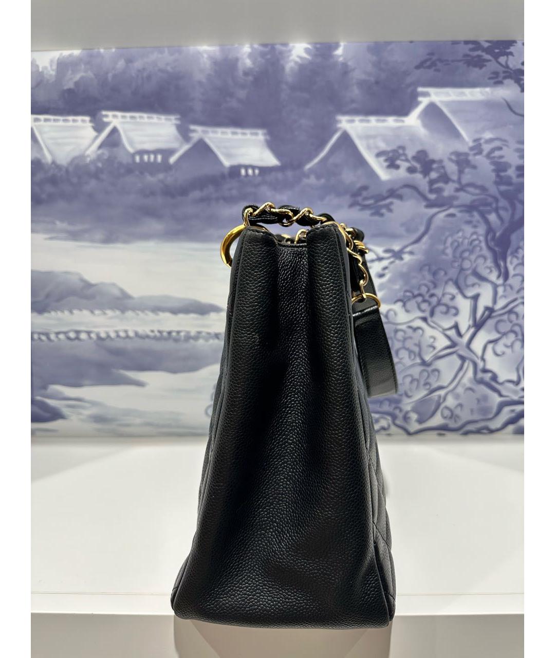 CHANEL Черная кожаная сумка тоут, фото 3