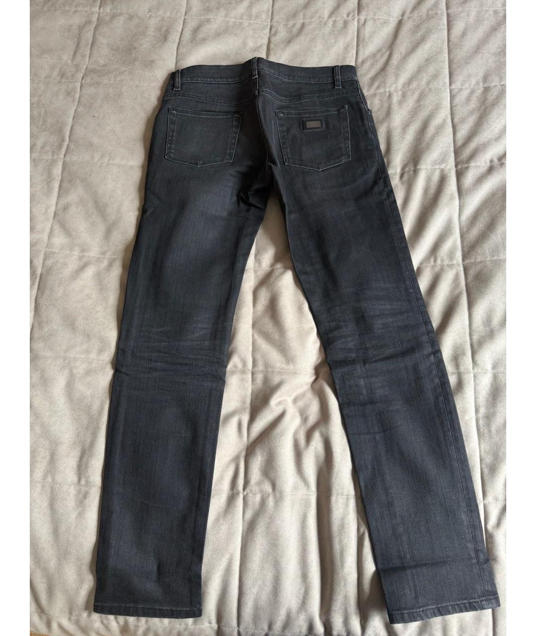 DOLCE&GABBANA Антрацитовые хлопковые джинсы скинни, фото 2