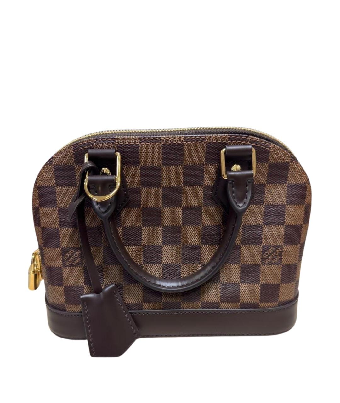 LOUIS VUITTON Коричневая кожаная сумка с короткими ручками, фото 1