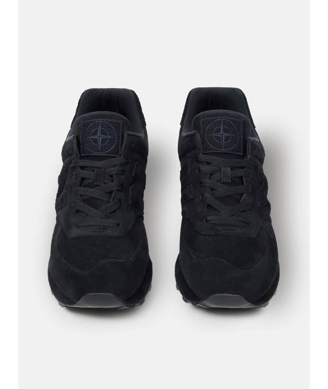 STONE ISLAND Темно-синие замшевые низкие кроссовки / кеды, фото 2