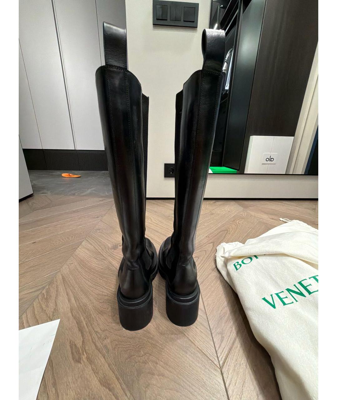 BOTTEGA VENETA Черные кожаные сапоги, фото 2