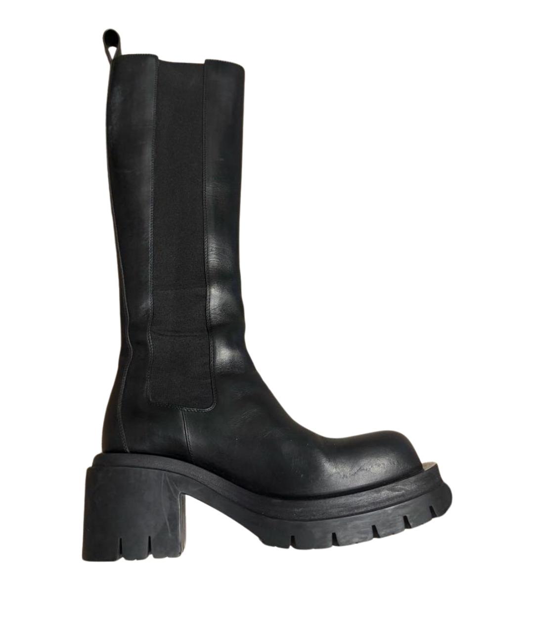 BOTTEGA VENETA Черные кожаные сапоги, фото 1