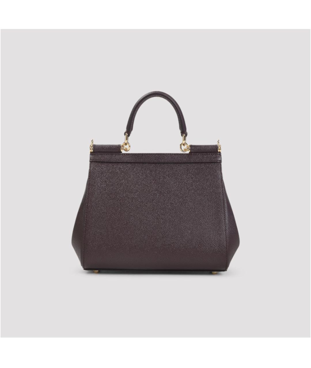 DOLCE&GABBANA Фиолетовая кожаная сумка с короткими ручками, фото 2