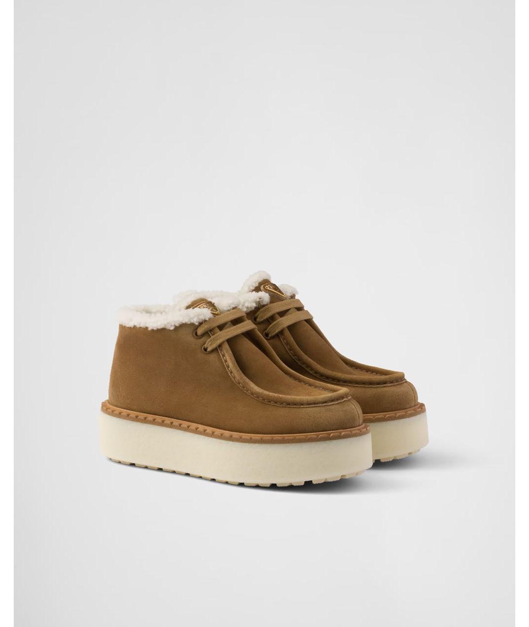 PRADA Коричневые кожаные ботинки, фото 2